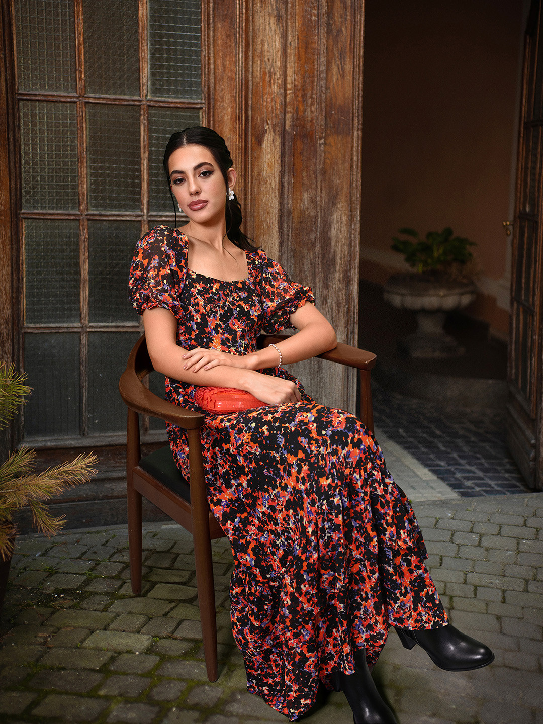 Buy DressBerry Floral Print Slit A-Line Maxi Dress - Dresses for  