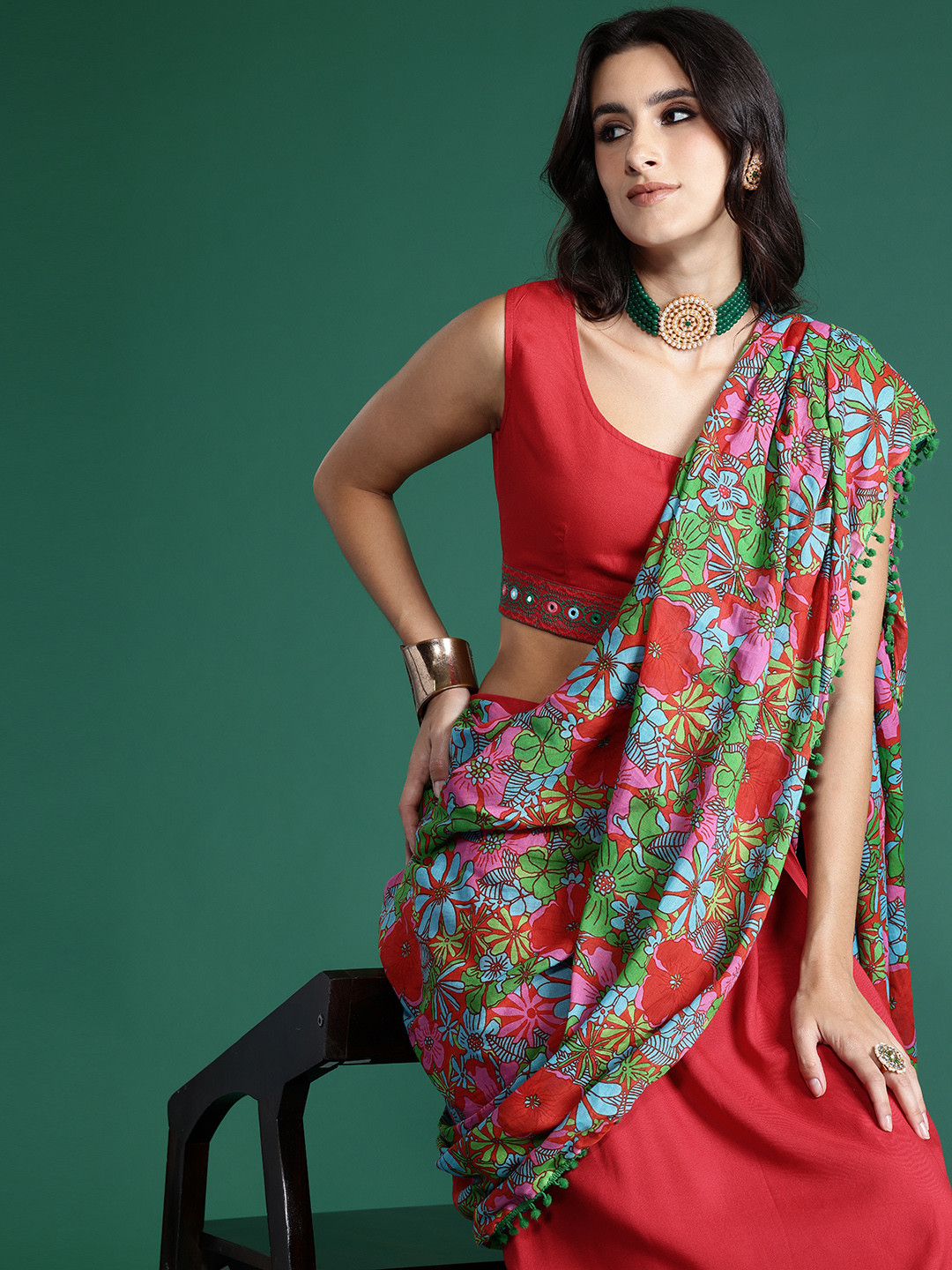 Sangria Ready to Wear Fusion Saree