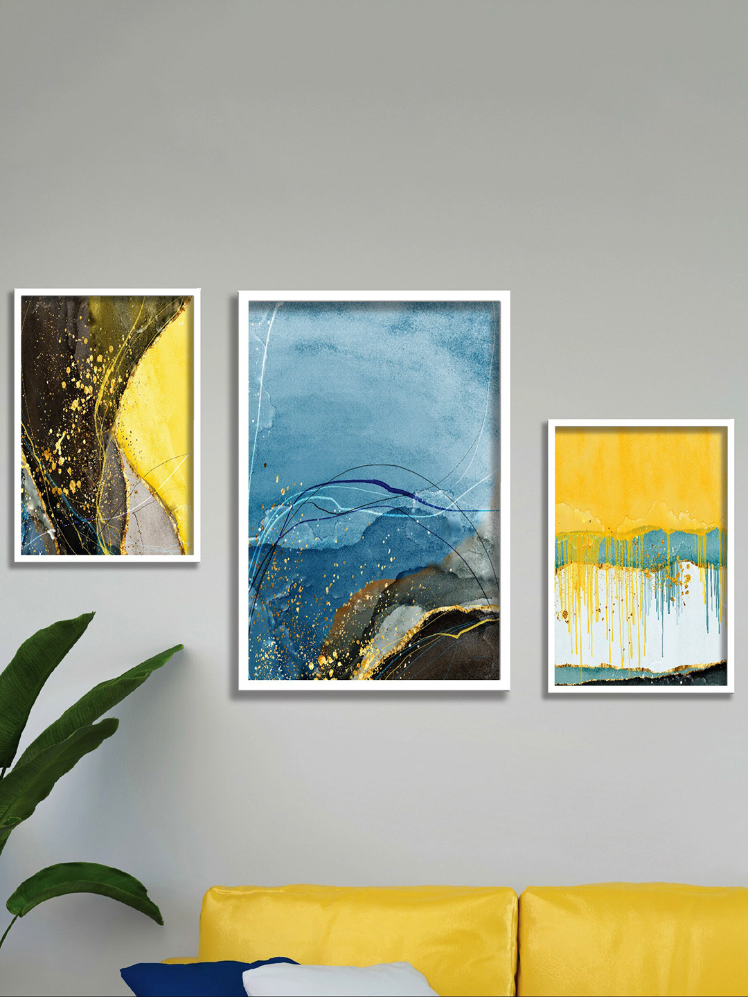 SAF Abstract Art Canvas 3 Piece Wall Rectangle Paintings Wall Art