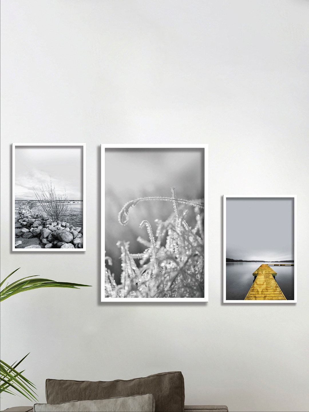 SAF Nature Paper 3 Piece Wall Rectangle Paintings Wall Art
