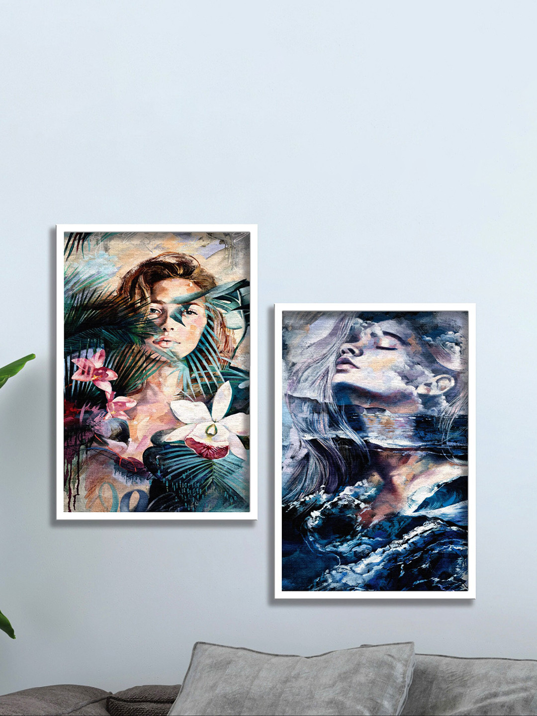 SAF Canvas 2 Pcs Wall Rectangle Paintings Wall Art - 27x19.5In