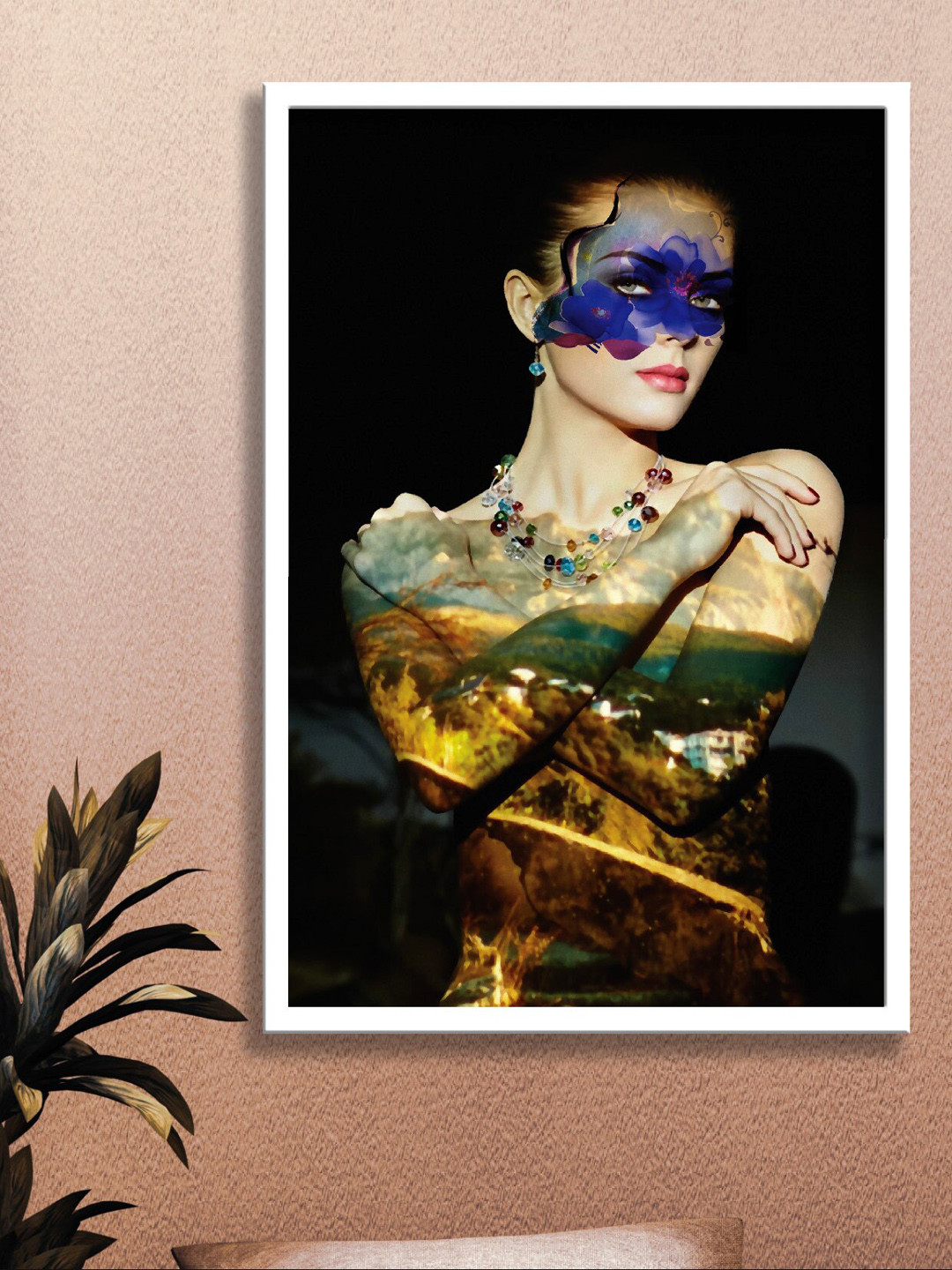 SAF White & Black Framed Modern Wall Art