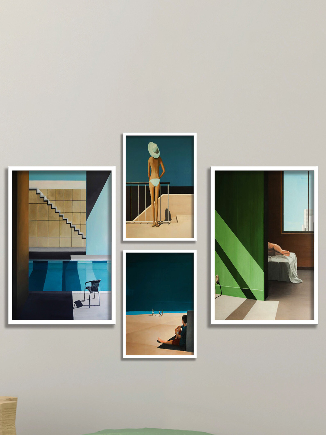 SAF Modern Art Canvas 4 Pcs Wall Rectangle Paintings Wall Art - 27 x 37In