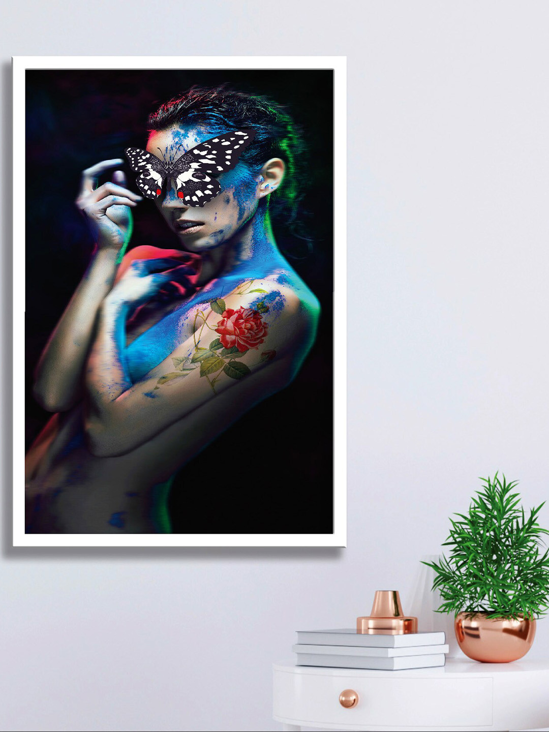 SAF White & Black Framed Modern Wall Art