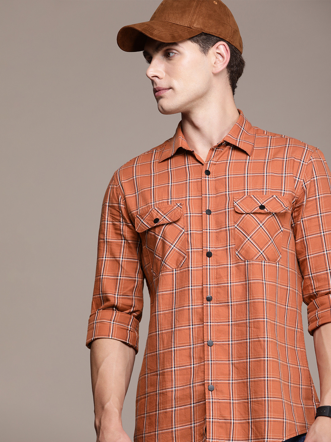 FCUK Pure Cotton Checked Casual Shirt