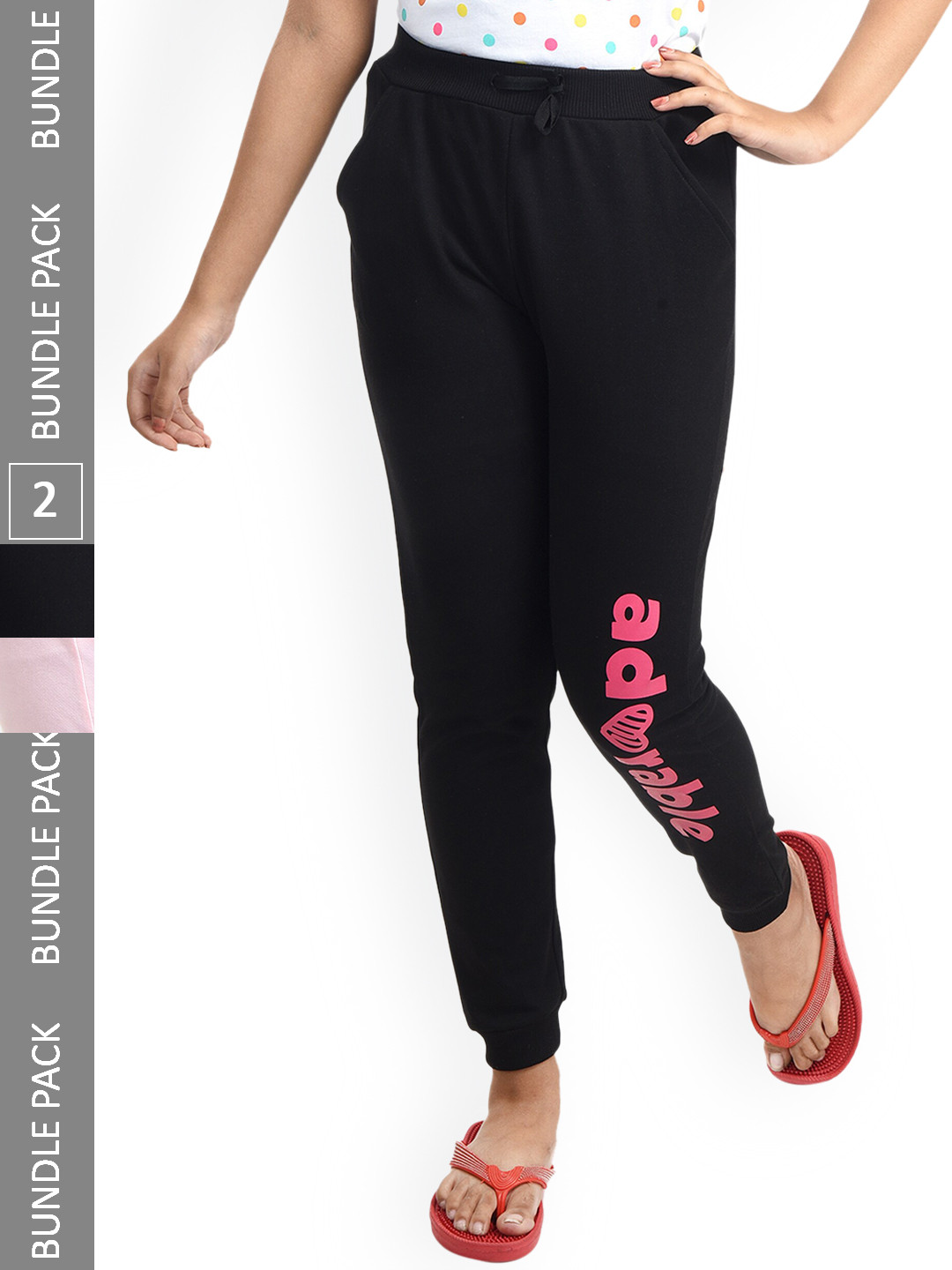 Clothe Funn Girls Pack of 2 Printed Lounge Pants