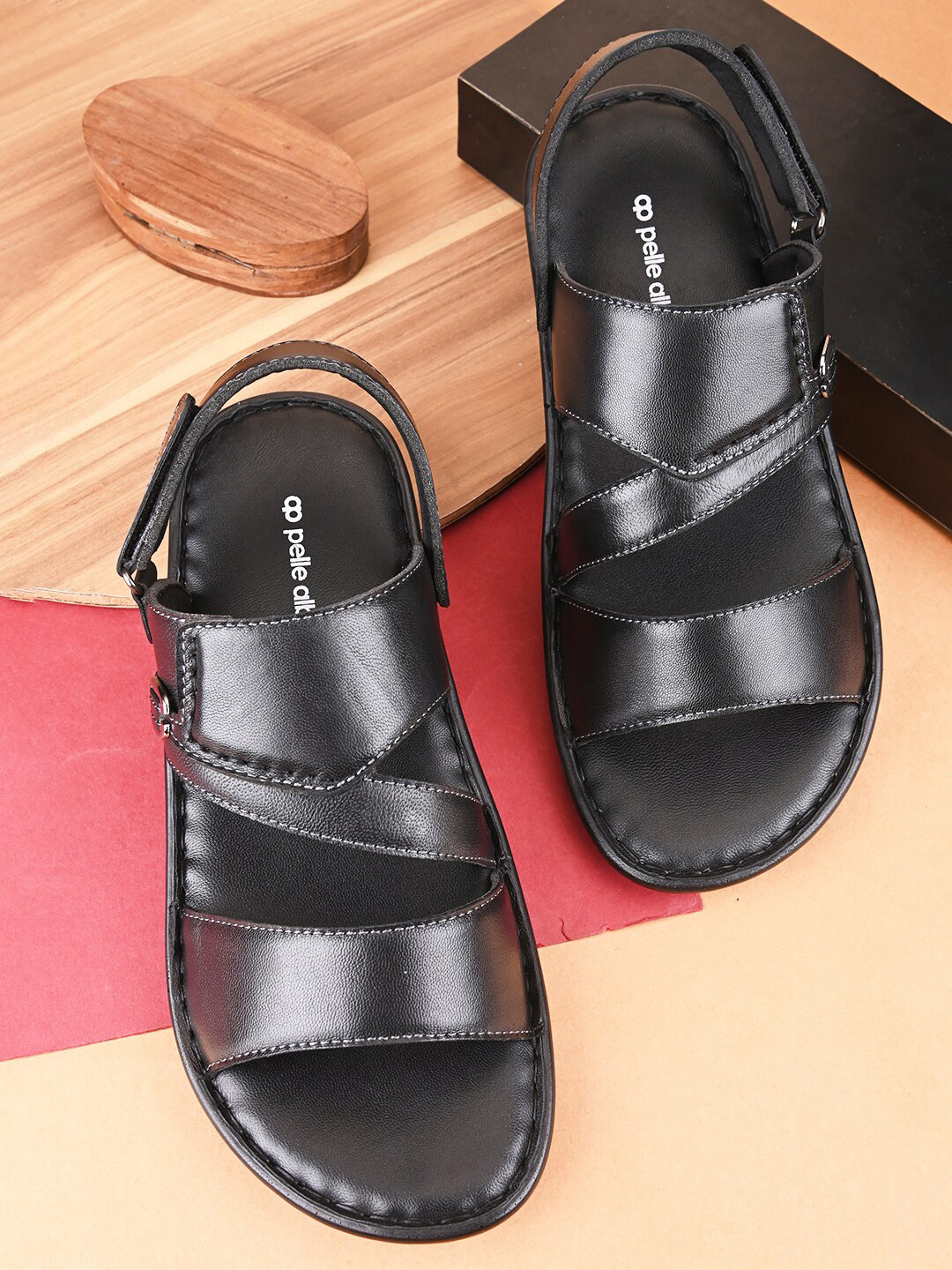 pelle albero Men Leather Fisherman Sandals With Backstrap