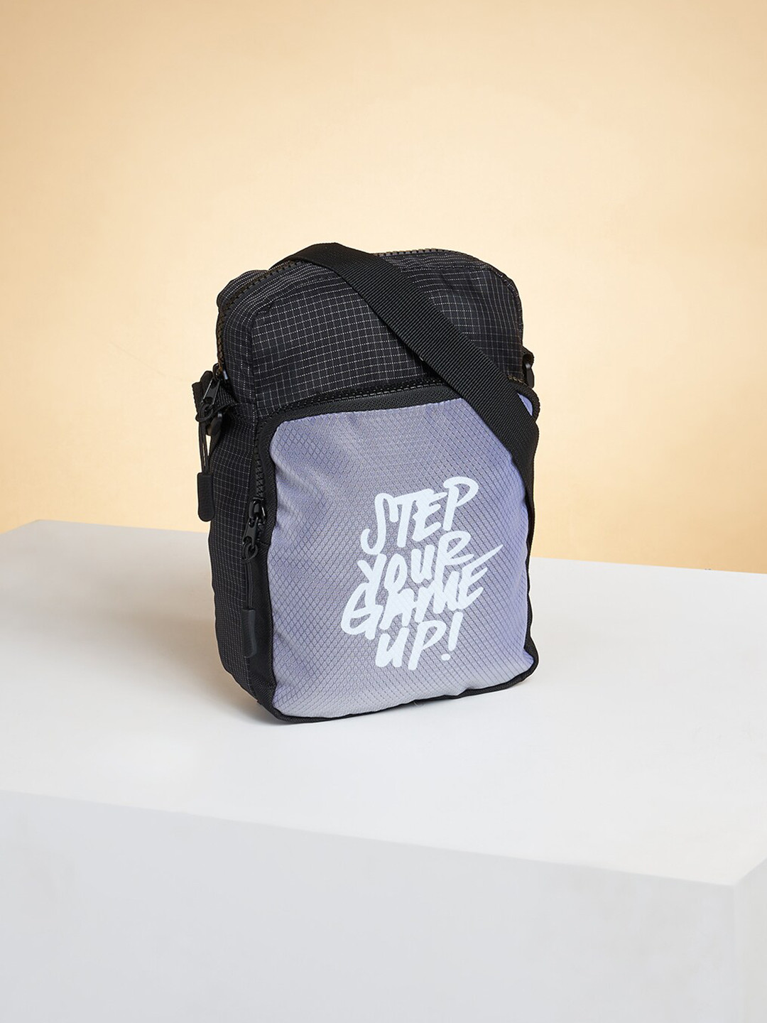 Ajile by Pantaloons Men Typography Printed Cotton Messenger Bag
