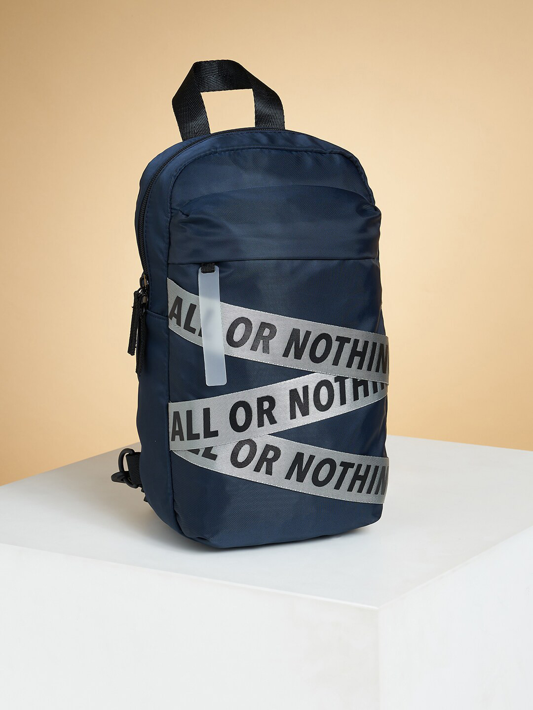 Ajile by Pantaloons Men Typography Printed Cotton Messenger Bag