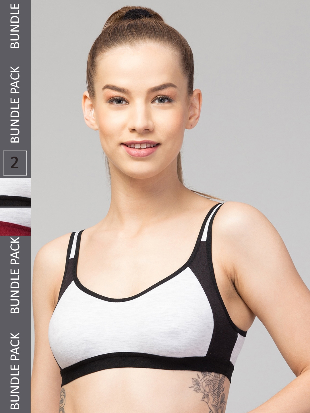 Medium Impact Non Padded Non Wired Long Line Sports Bra (Pack
