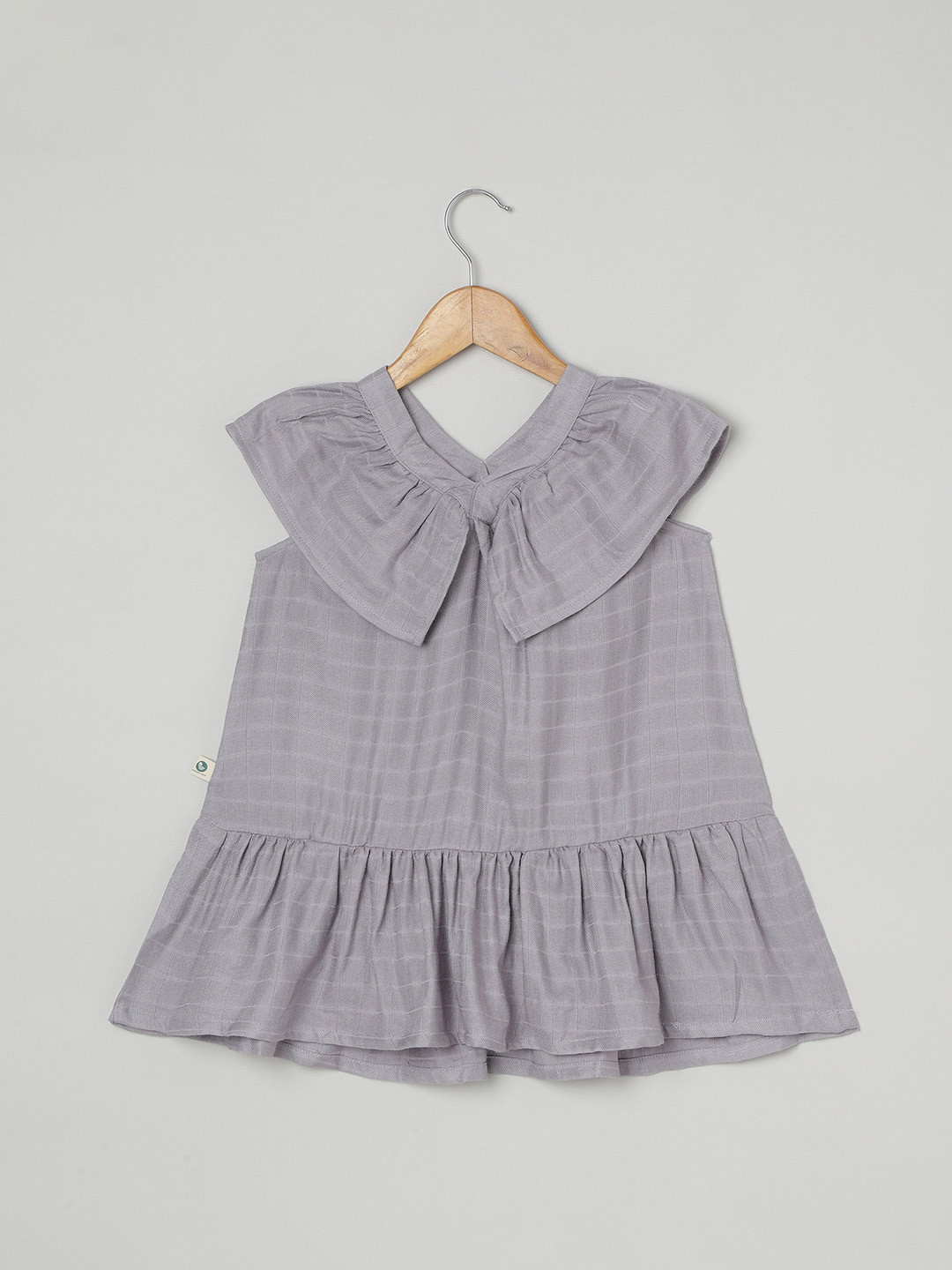 cocoon care Girls Above The Keyboard Collar Self Designed Bamboo A-Line Dress