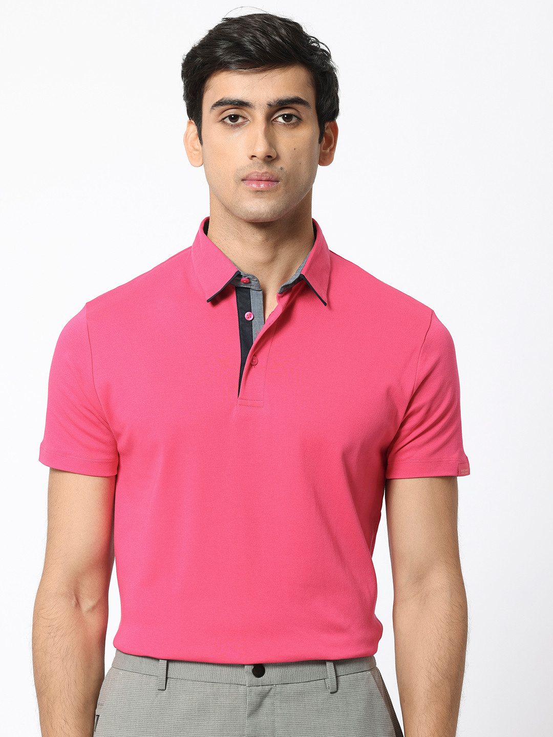 RARE RABBIT Men Casca Polo Collar Slim Fit Cotton T-Shirt