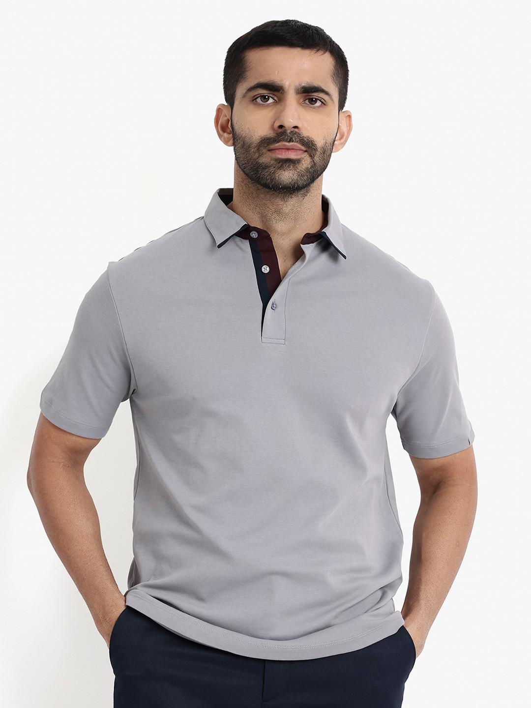 RARE RABBIT Men Casca Polo Collar Cotton Slim Fit T-Shirt