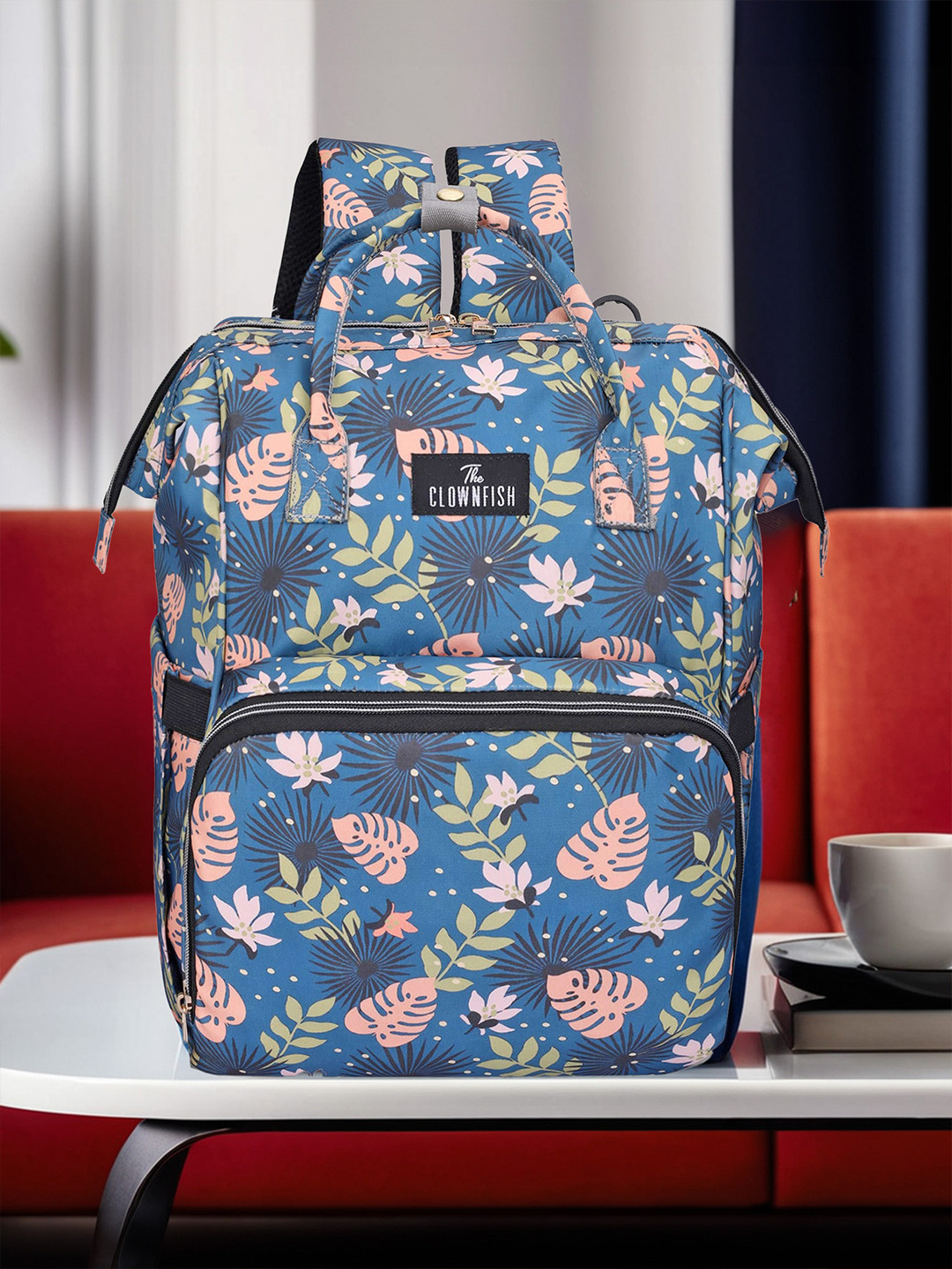 THE CLOWNFISH Baby On Board Tropical Printed Lightweight Diaper Bags