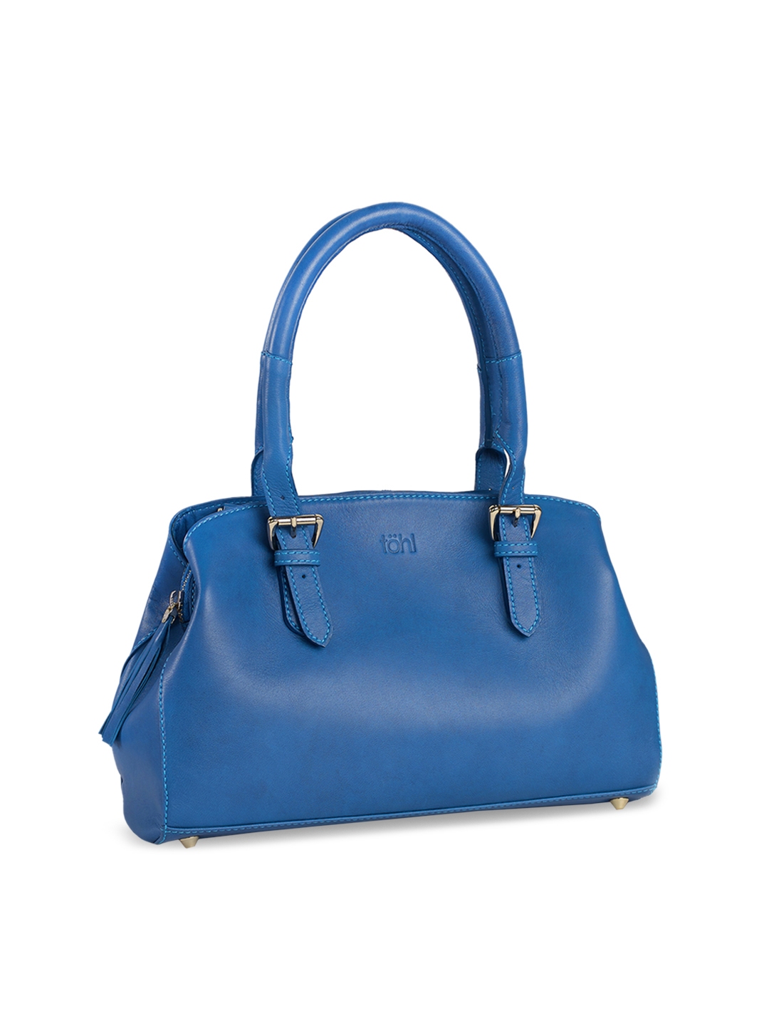 Tohl Blue Solid Leather Handbag Handbags For Women