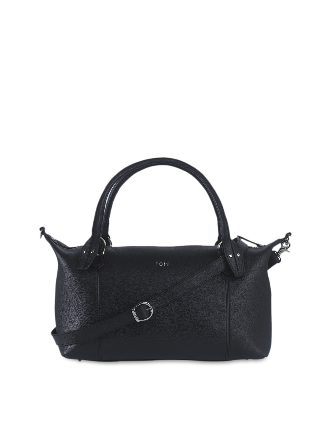 tohl Black Solid Tote Bag