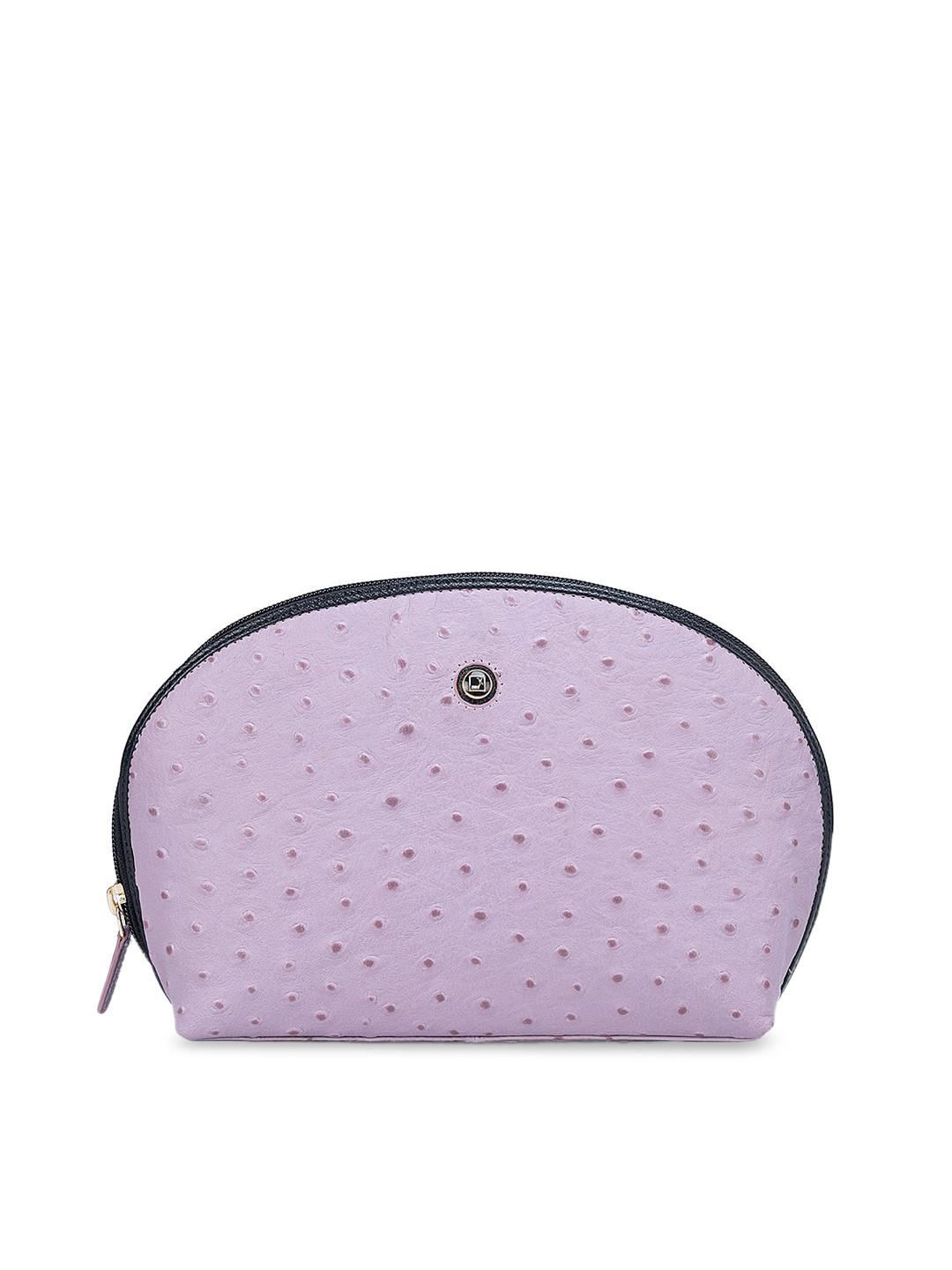 Da Milano Geometric Textured Leather Cosmetic Pouch