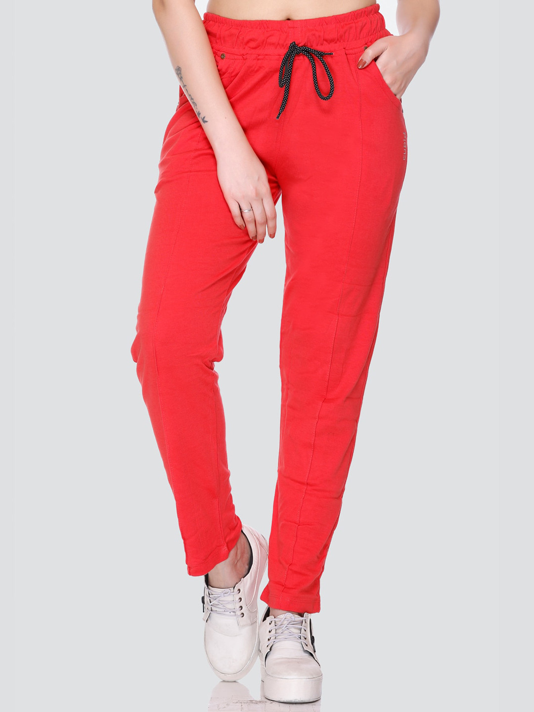 CUPID Women Pure Cotton Mid-Rise Track Pants