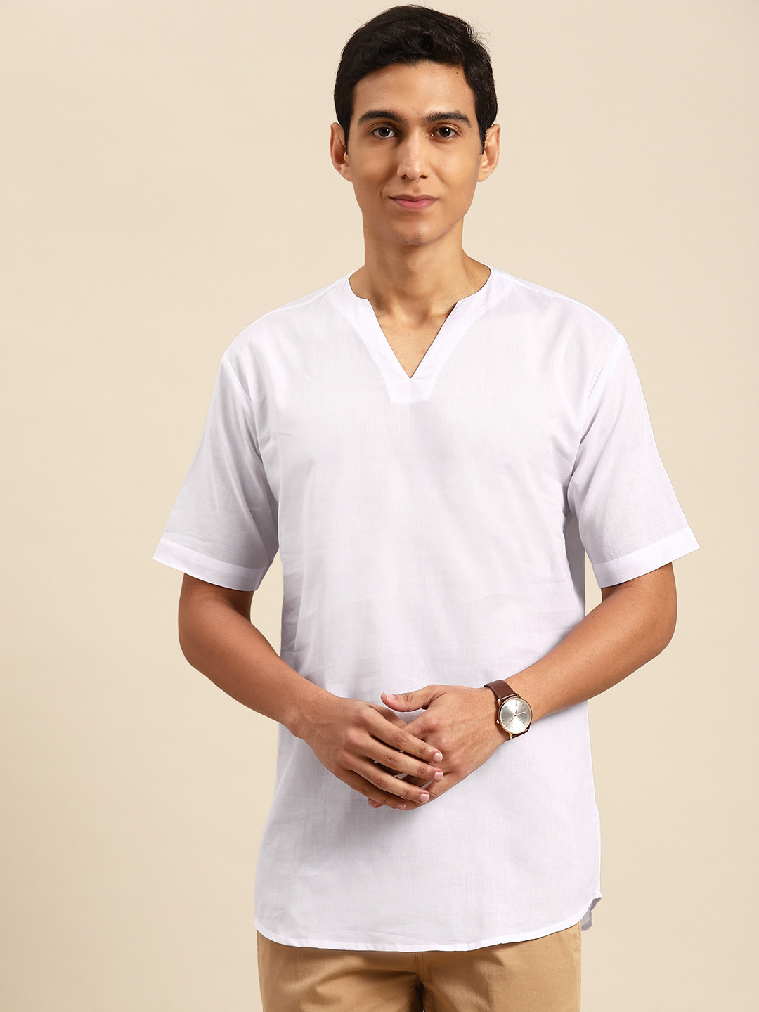 RAJUBHAI HARGOVINDAS Men Solid Cotton Kurta