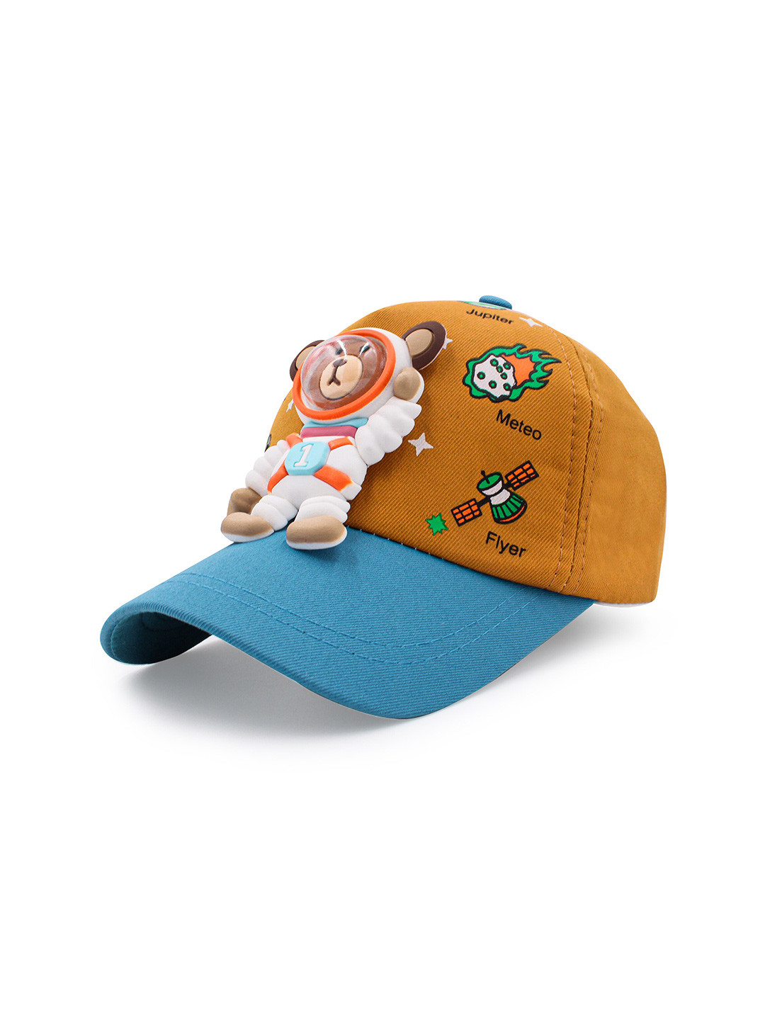 JENNA Boys Brown & Blue Embroidered Baseball Cap