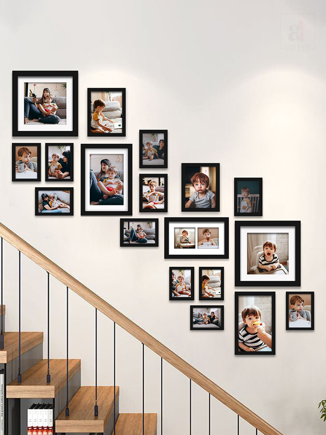 Art Street Black 18 Pieces Collage Wall Photo Frames