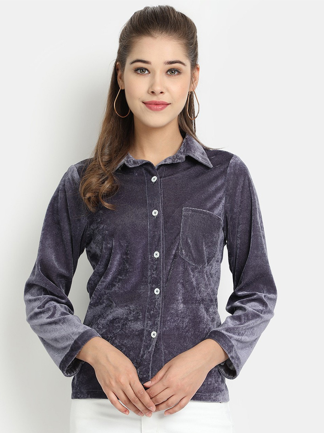 Golden Kite Velvet Shirt Style Top