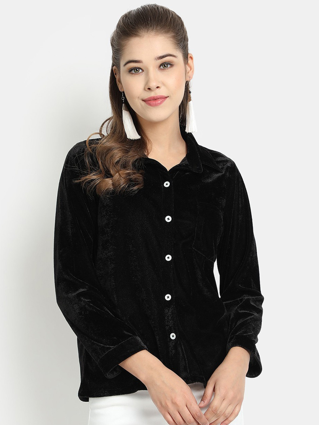 Golden Kite Velvet Shirt Style Top