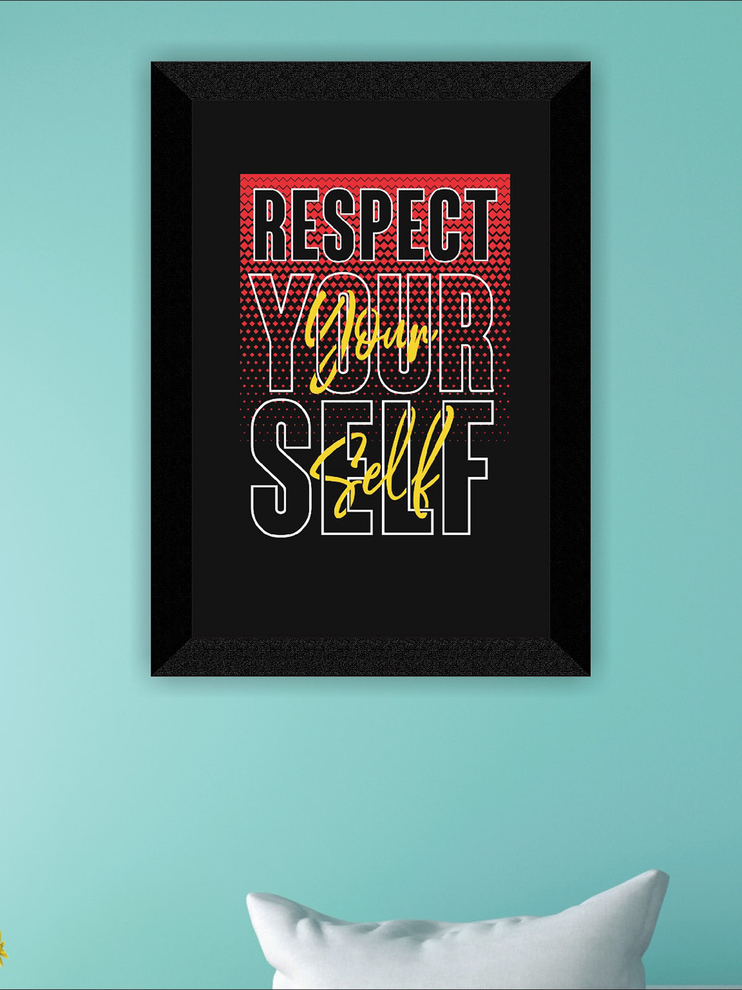 SAF Black Typography Printed Framed Wall Art
