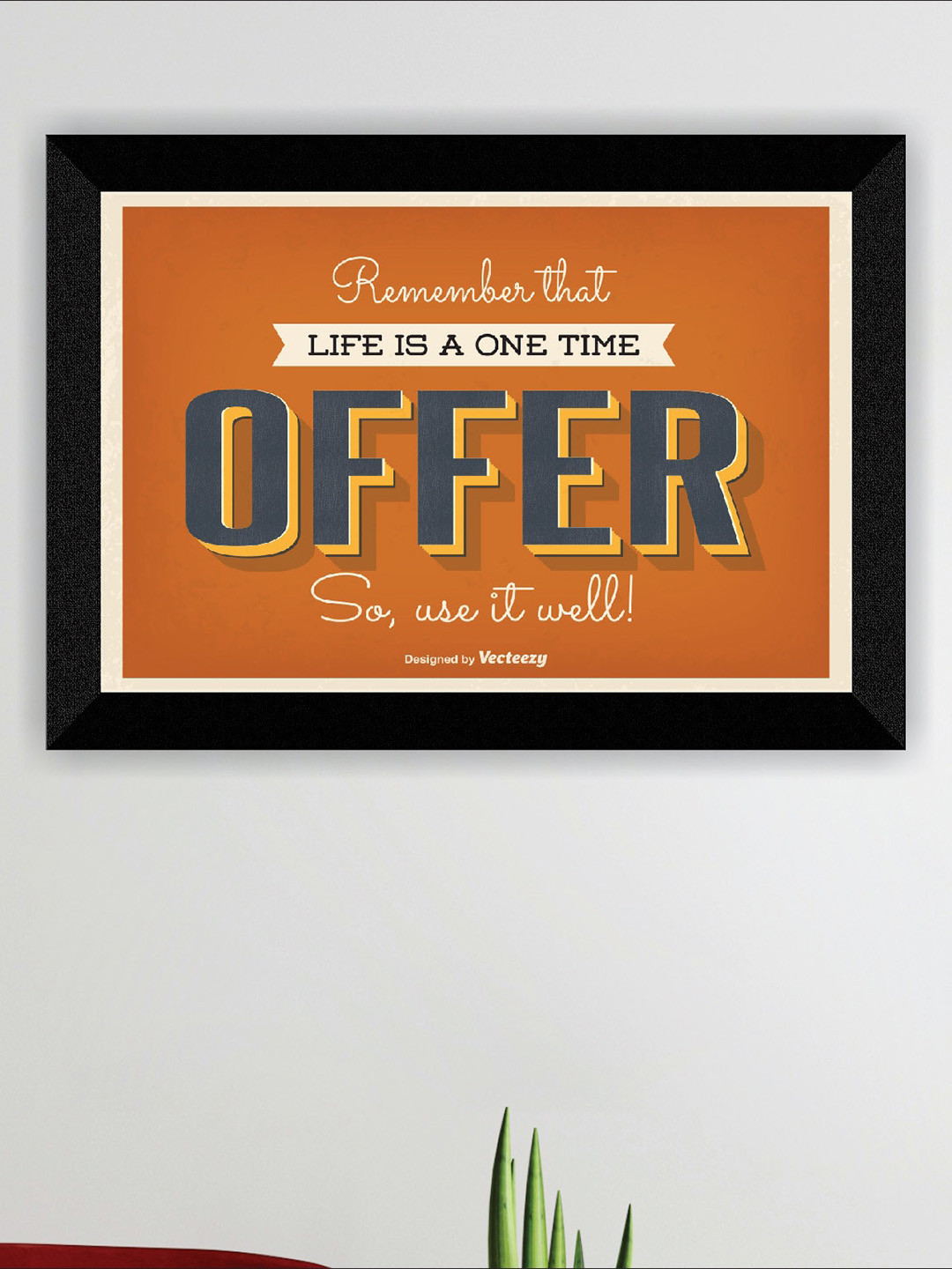 SAF Orange Motivational Quotes Painting Framed Wall Art