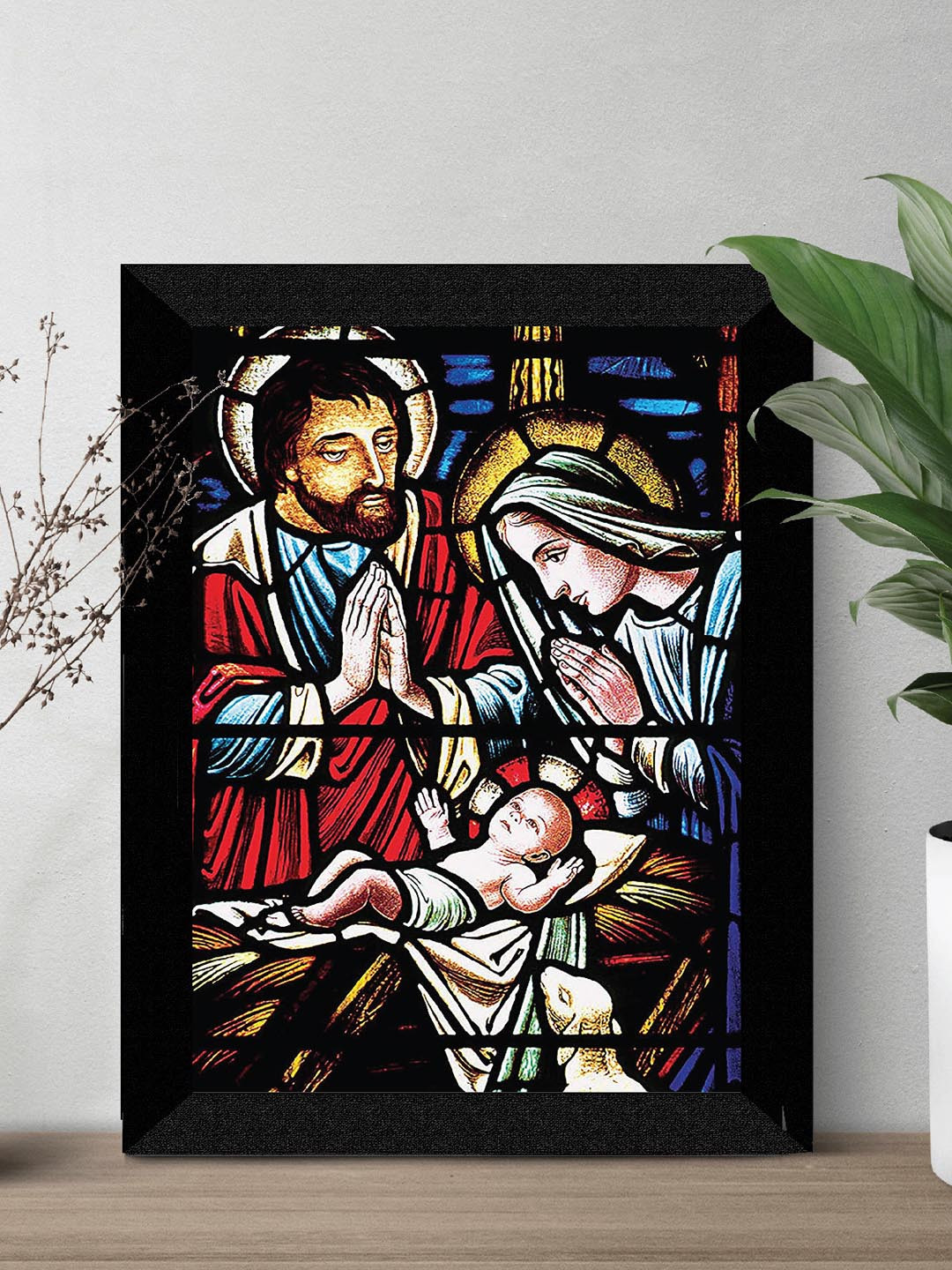 SAF Jesus Paintings Lord Ganesha Paper Wall Rectangle Paintings Wall Art -9x12In