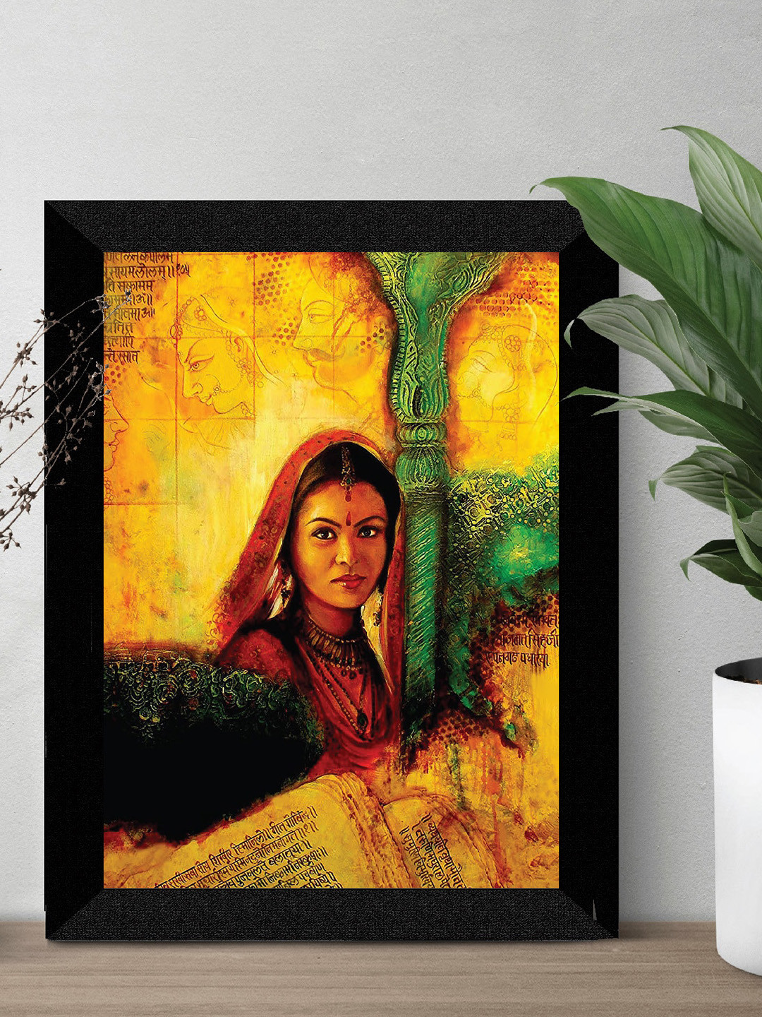 SAF Rajasthani Canvas Wall Rectangle Paintings Wall Art - 11 x 14In