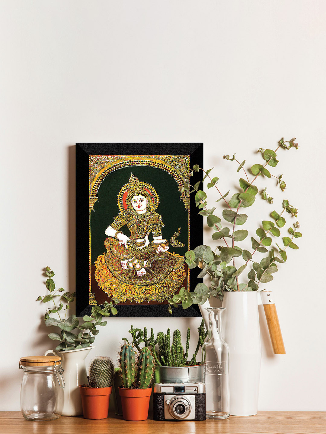 SAF Black & Yellow Maa Annapoorna Religious Wall Art