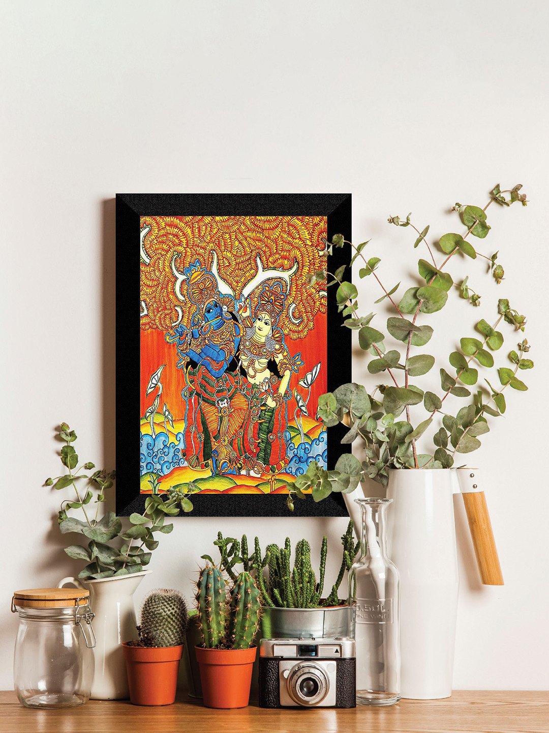 SAF Orange & Blue Lord Kerala Murali Printed Wall Art