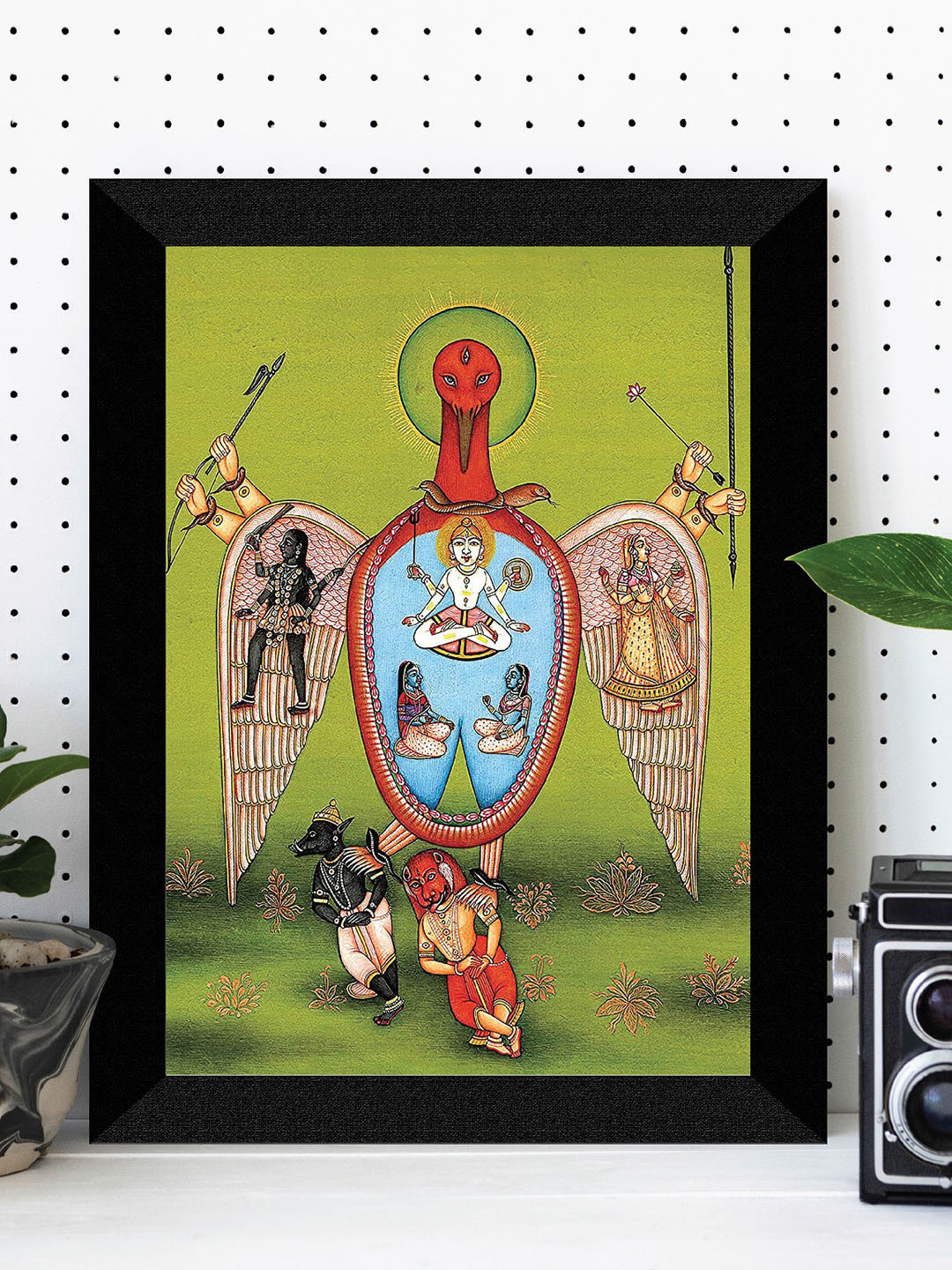 SAF Indian Lord MDF Wall Rectangle Paintings Wall Art - 14 x 11 In