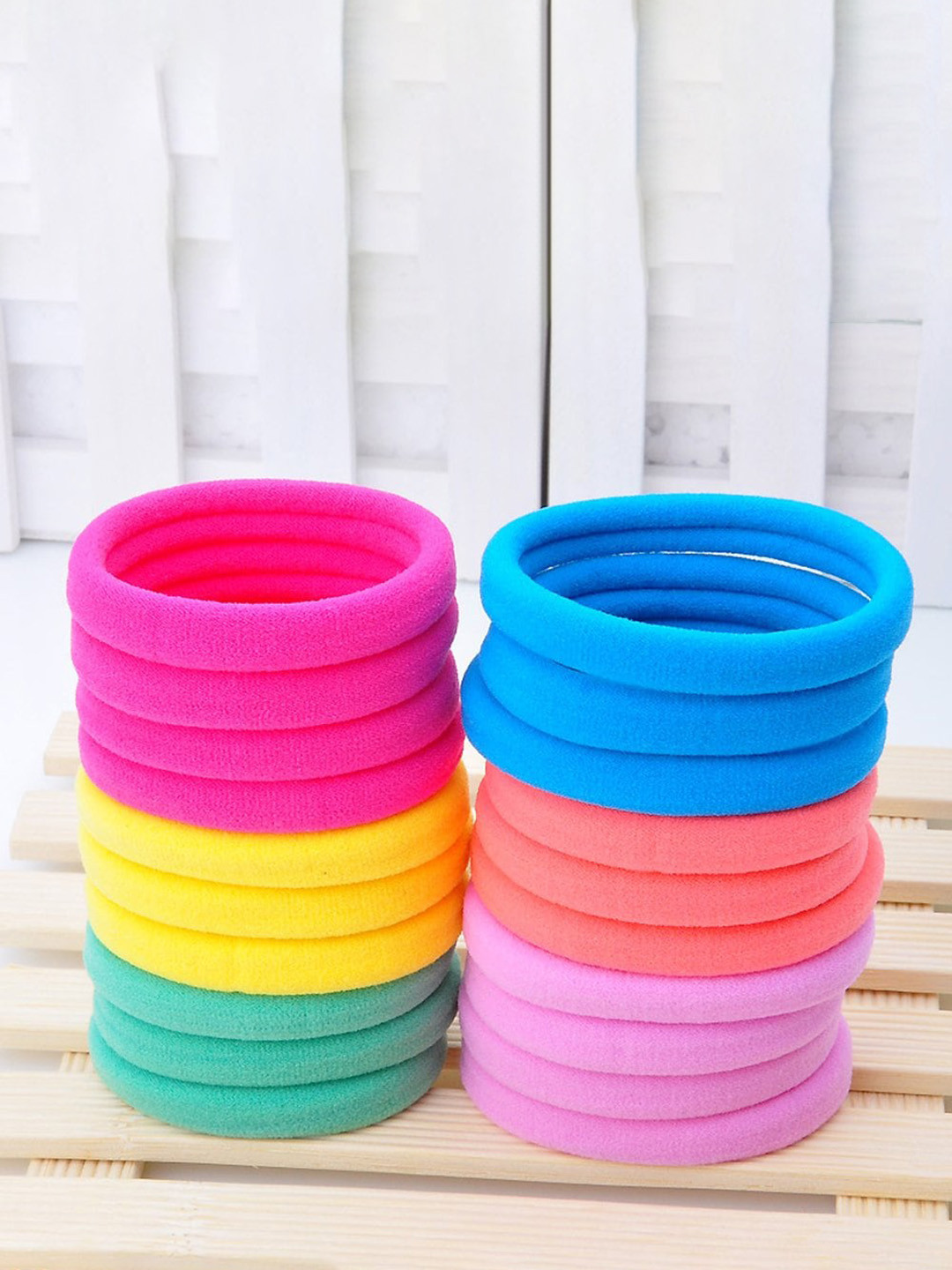 CHRONEX Set Of 30 Thick Seamless Cotton Elastic Ponytail Holders