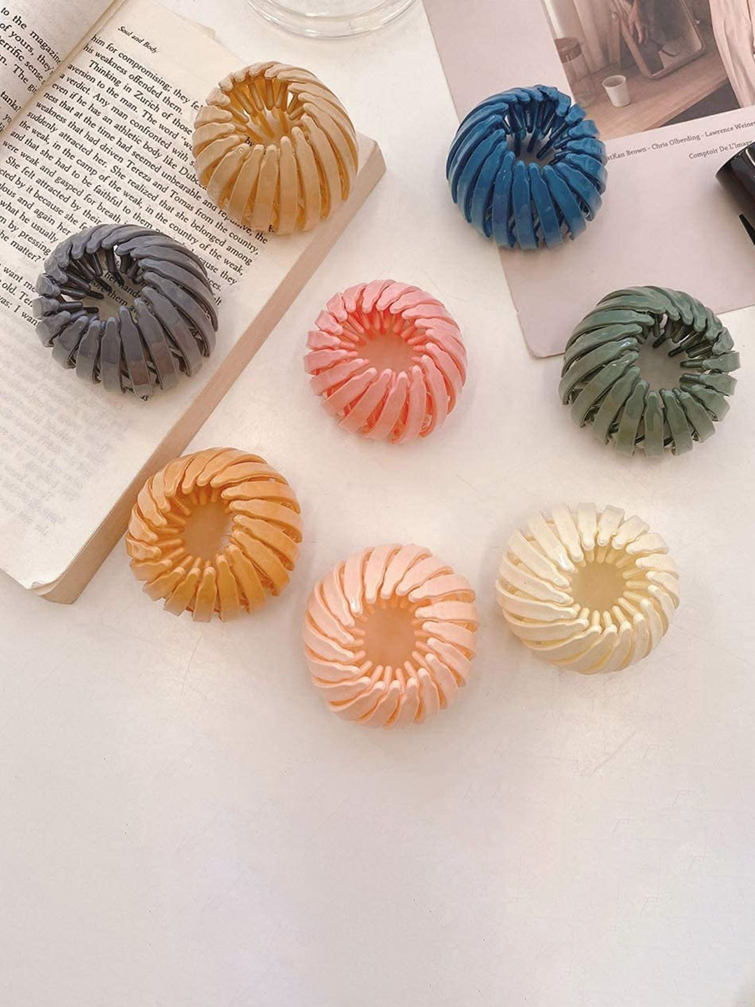 CHRONEX Set Of 3 Nest Plastic Ponytail Holders