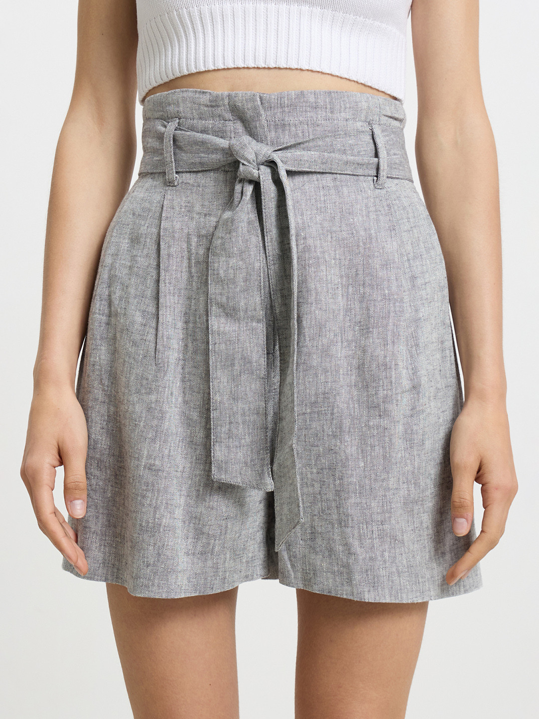 CALLIOPE Women High-Rise Paperbag Shorts with Belt