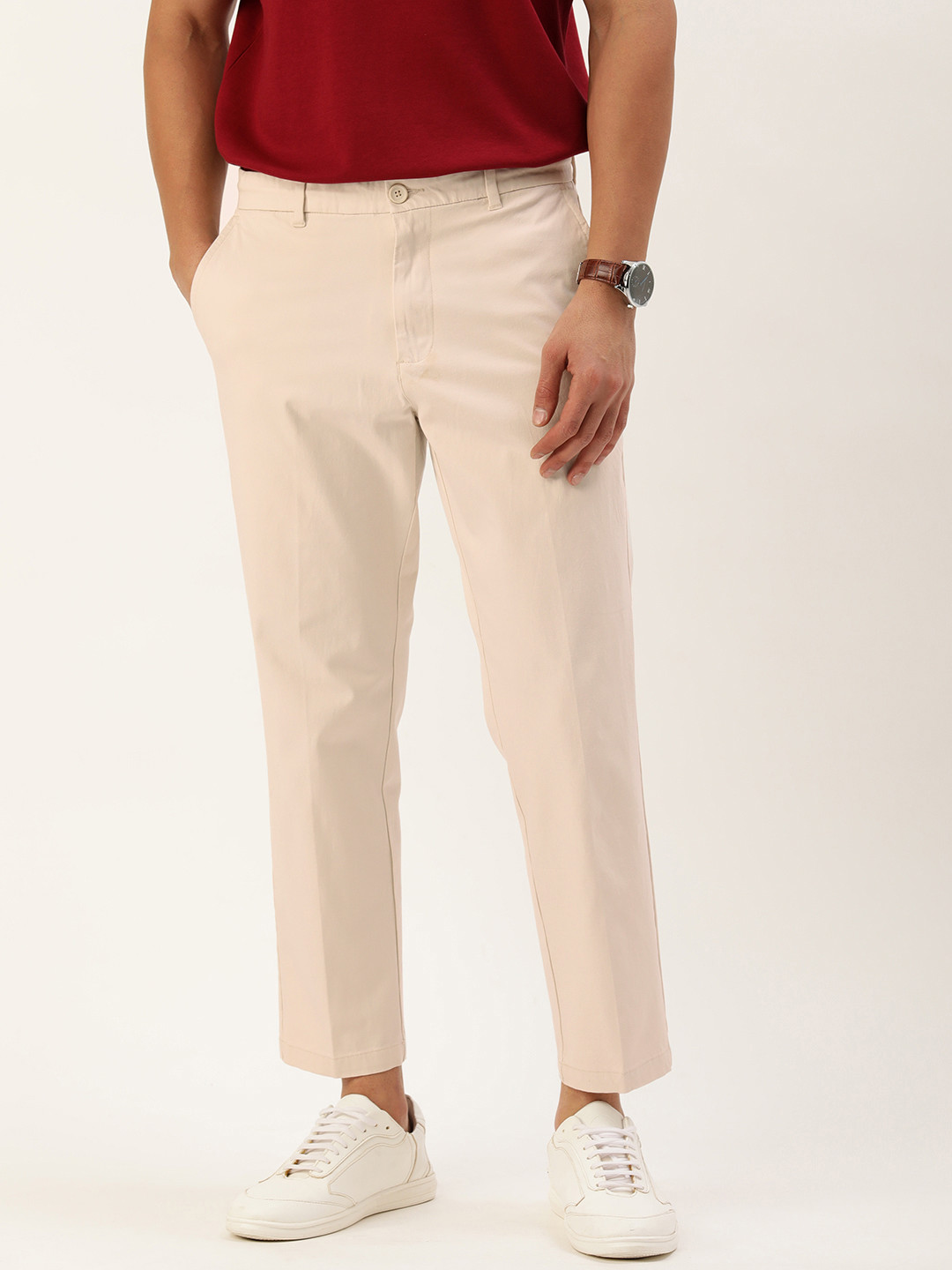 Parx Men Carrot Fit Mid-Rise Chinos