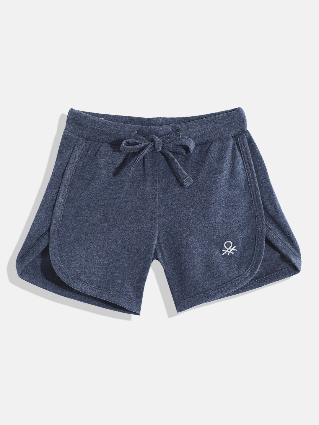 United Colors of Benetton Girls Mid-Rise Brand Logo Detail Regular Shorts