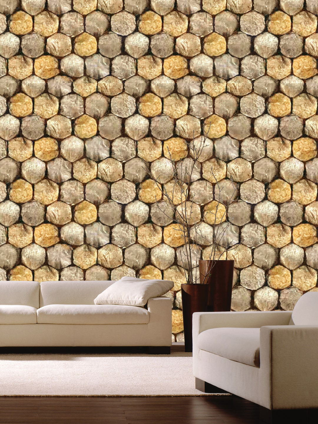 Jaamso Royals Bick Stone Design Self Adhesive Wallpaper