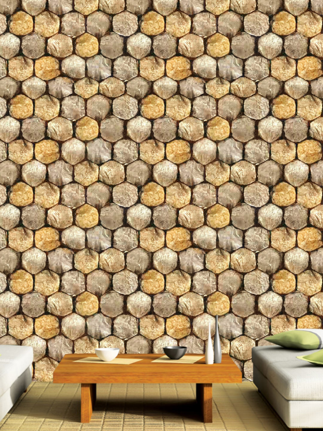 Jaamso Royals Brown & Beige Abstract Print Wallpaper