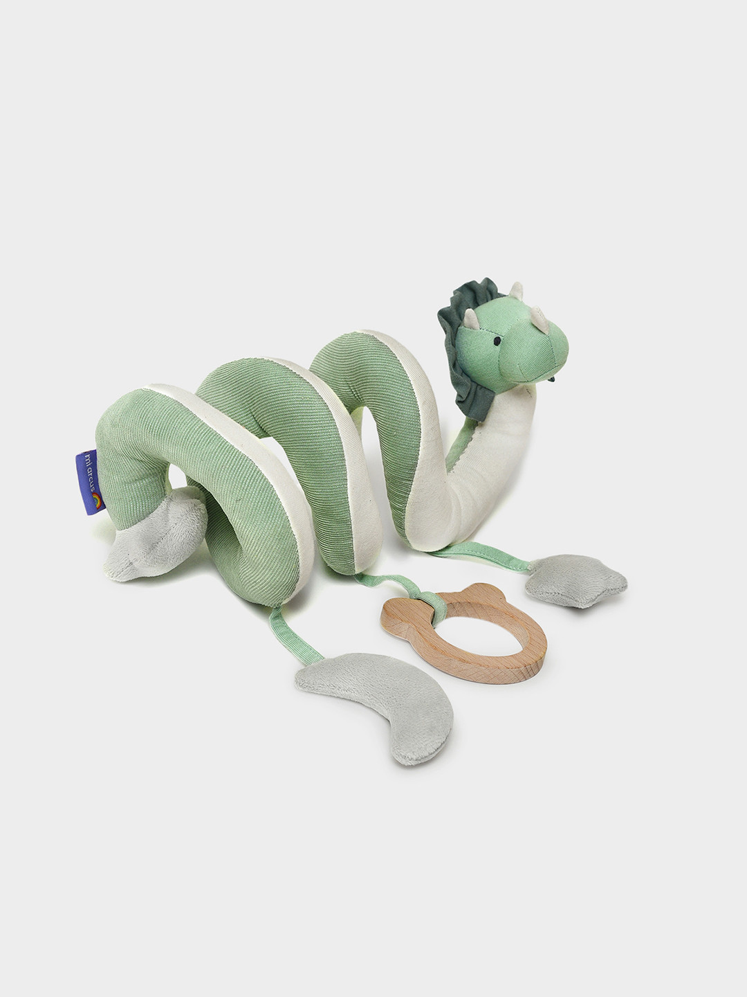 MiArcus Snakes Spiral Activity Soft Plush Toy To Wrap Around Baby Cot Green - Length 32 Cm
