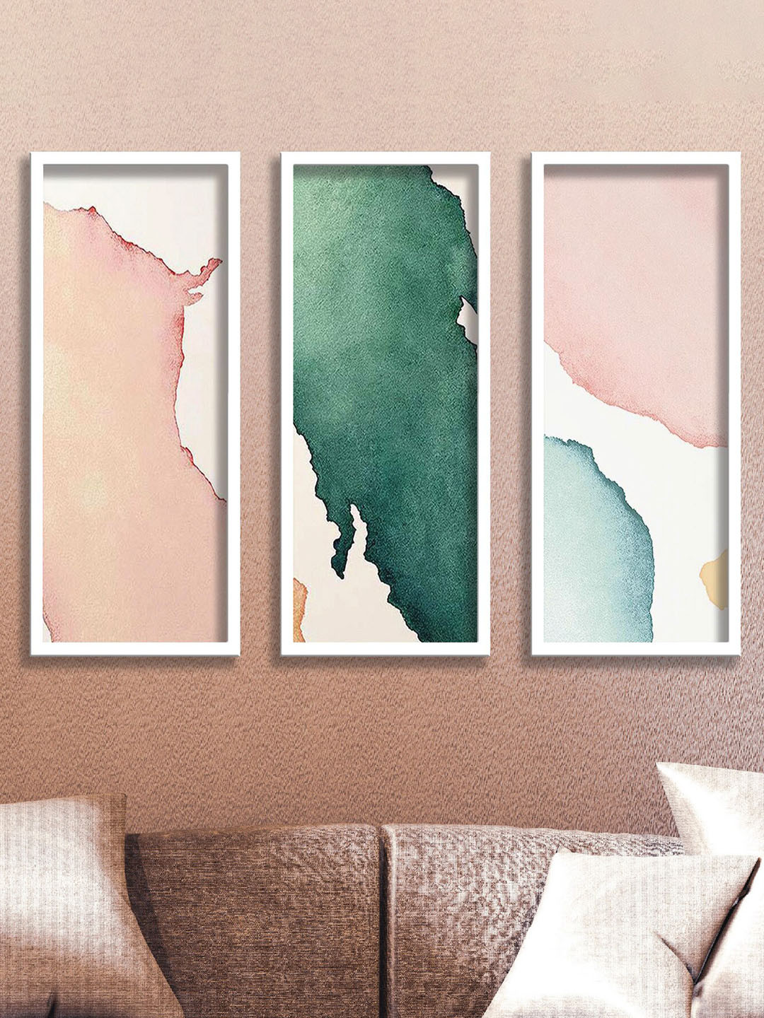 SAF Paper 3 Piece Wall Rectangle Paintings Wall Art -7.5 x 16.5 In