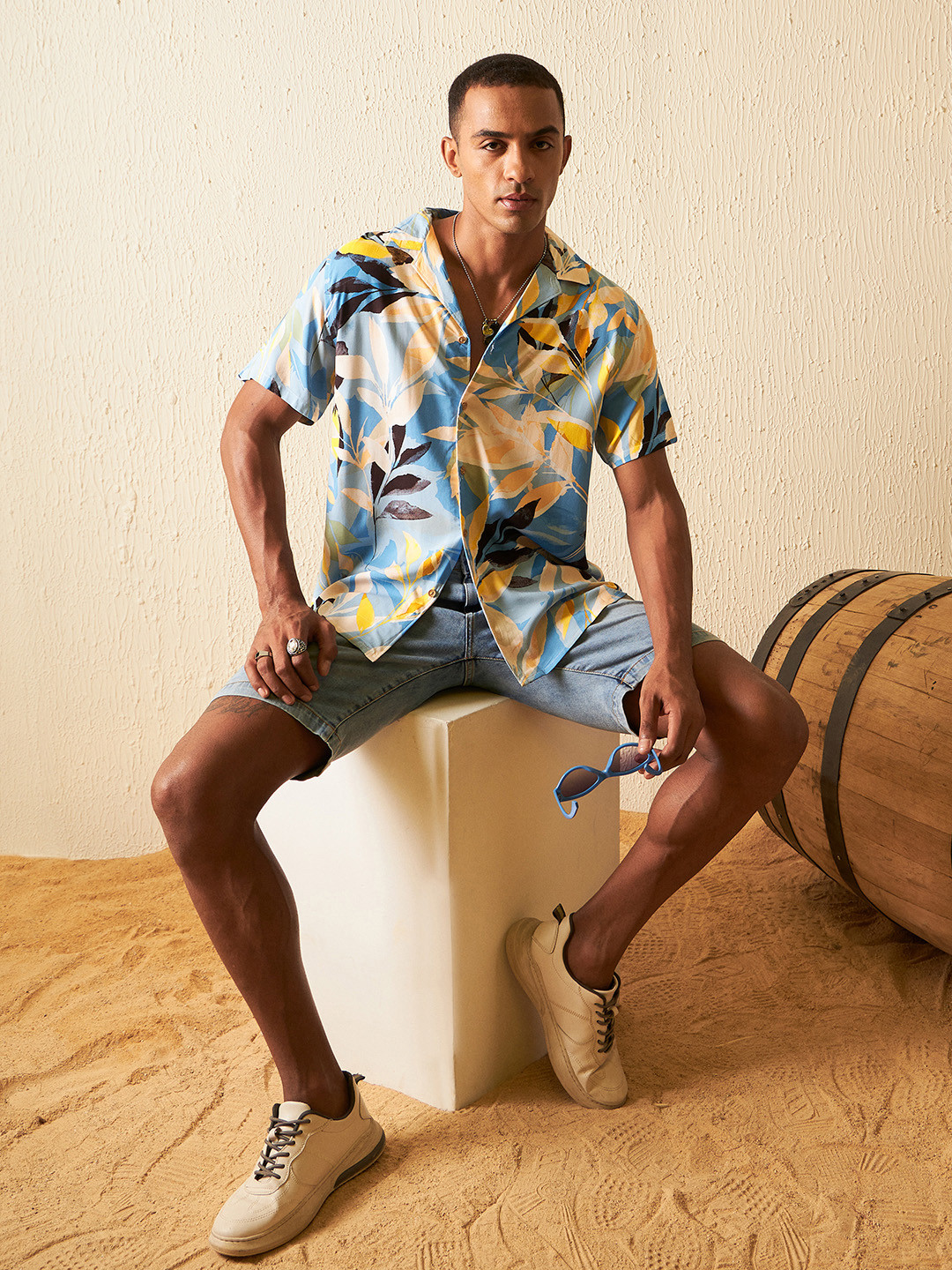 Floral Block Printed Casual Shirt