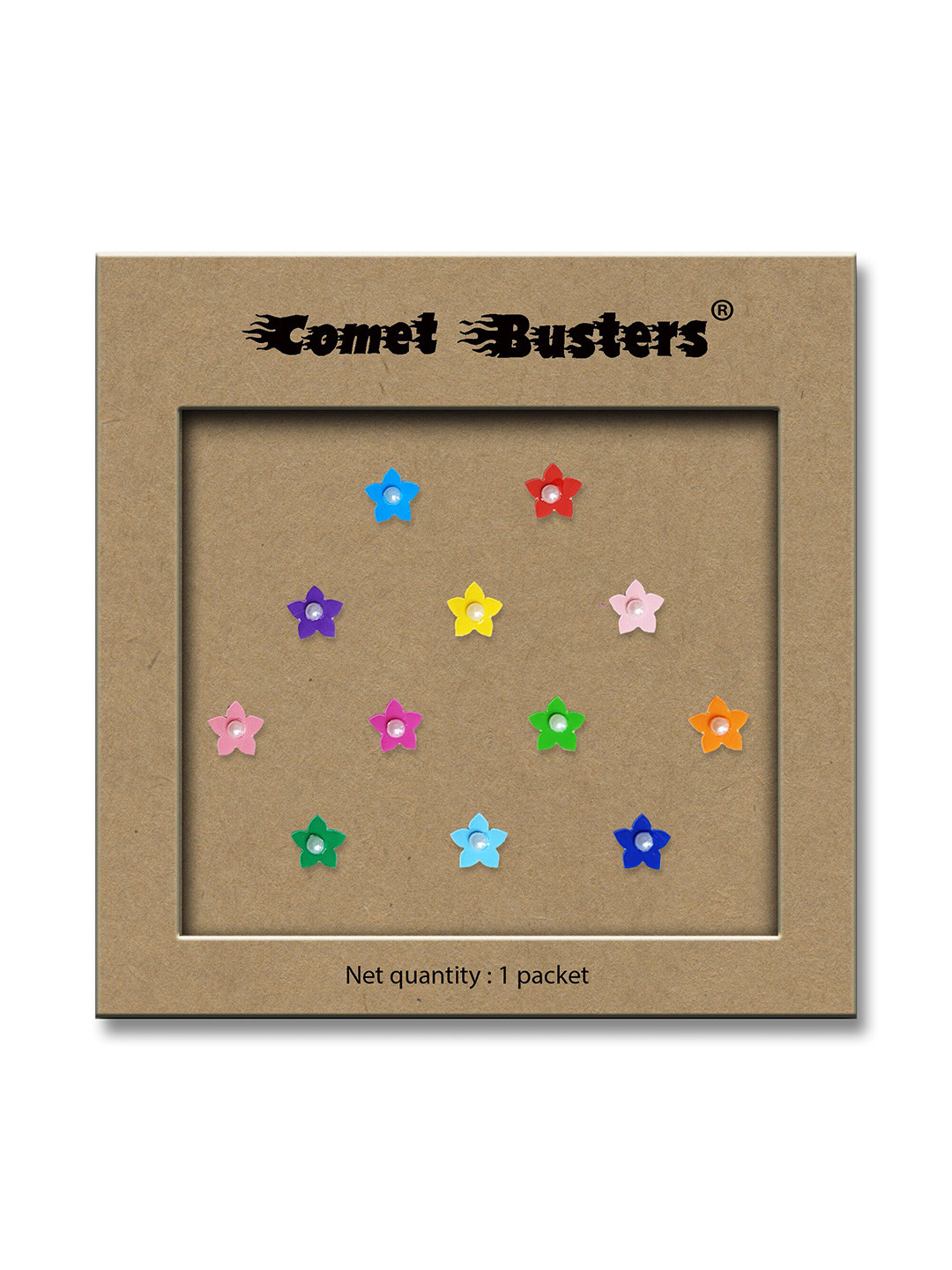 Comet Busters Multicoloured Embellished Reusable Floral Designer Stickers - 12 Pcs