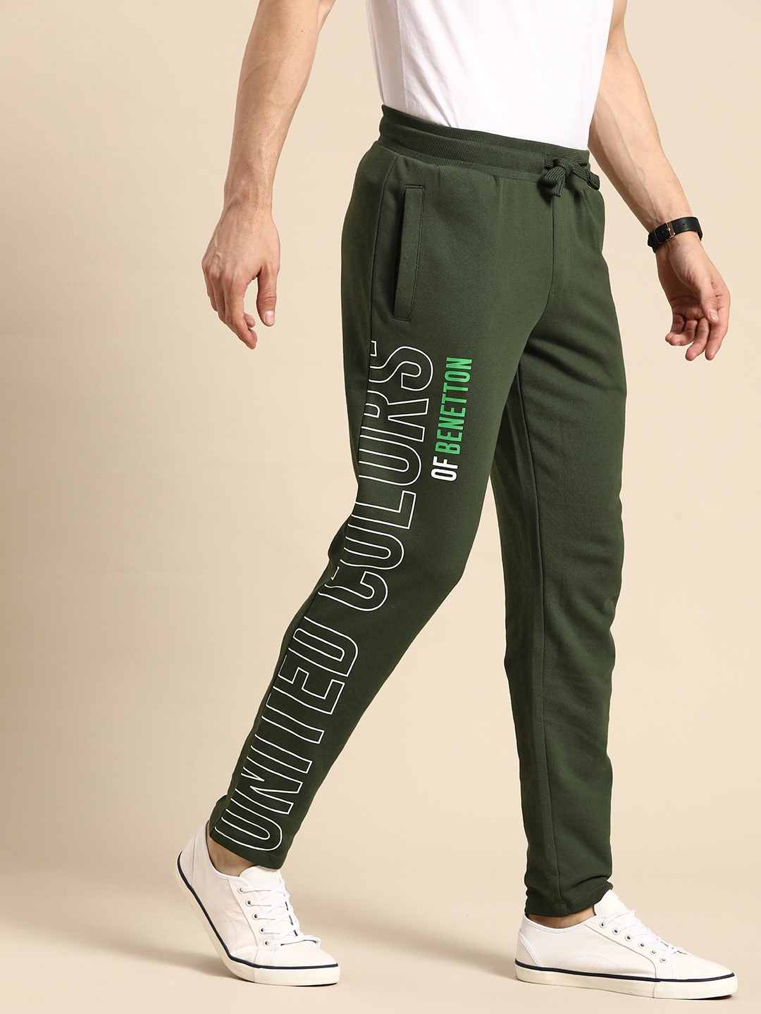 Buy United Colors of Benetton Men Brand Logo Printed Pure Cotton Track Pants Track Pants for Men 23539984 Myntra