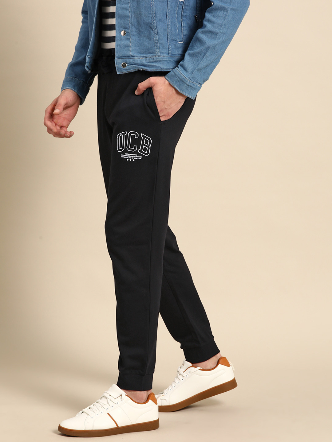 United Colors of Benetton Men Teal Joggers Trousers