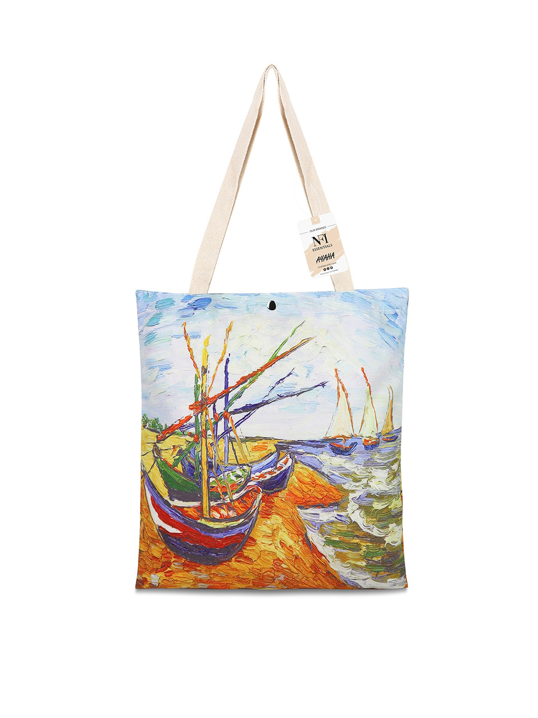 NFI essentials Graphic Printed Shopper Canvas Tote Bag