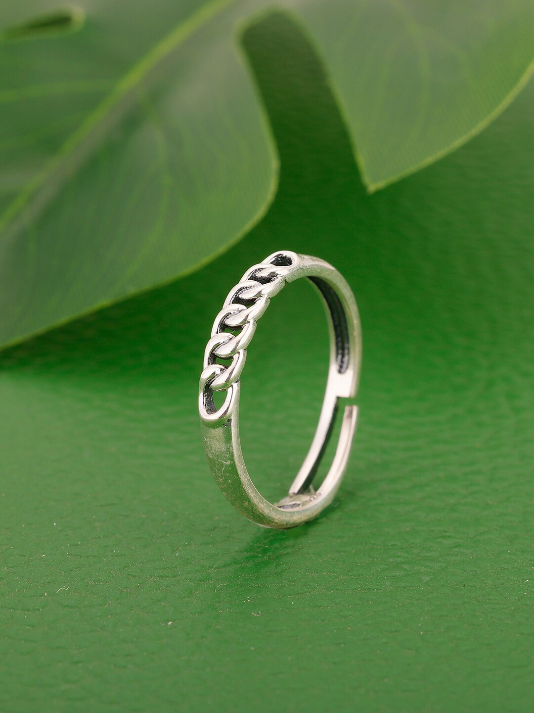 GIVA Rhodium-Plated & Sterling Finger Silver Ring