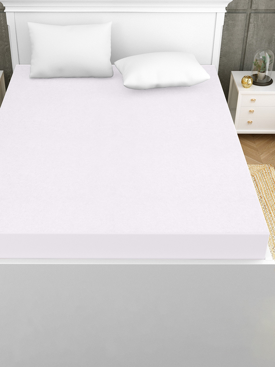 HOMEMONDE White Terry Cotton 360 Wide Elasticated & Waterproof Mattress Protector